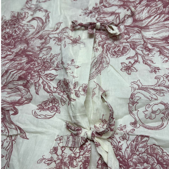 Melange Home Red Toile Embroidered Vintage French Inspired Cotton Pillow 1 Sham - Picture 4 of 10